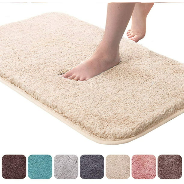 Bath mat slip resistant round 60 cm durable thick absorvant fluffy soft 